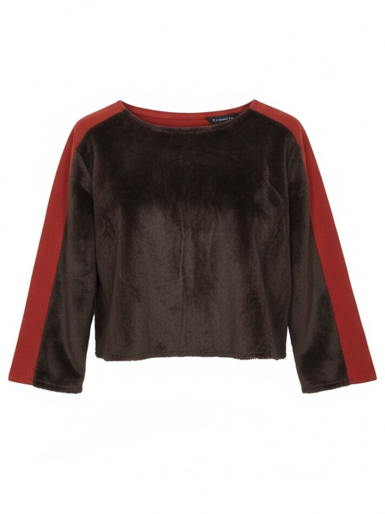 Ermanna Tops - Ermanna Faux Fur Cropped Top